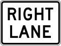 M5-6P Lane Designation - Right Lane (Plaque)