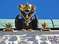 Sculpture of double-headed eagle on the top of Old Post Office, Melk