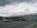 SkyTrain passing over Clark Drive.