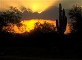 A sunset in the Arizona desert near Scottsdale. The climate and imagery are two factors behind Arizona's tourism industry.