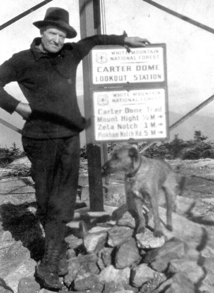 Jigger Johnson as a fire warden on Carter Dome