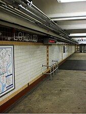 Mezzanine level (near the Lombard Street exit). This is the last station that uses the 1928/1930 tilework that was used on the stations north of Broad Street.