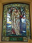 Stained glass window in Arlington Street Church created by Louis Comfort Tiffany depicting the Sermon on the Mount