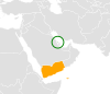 Location map for Bahrain and Yemen.