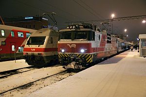 Trains at Tampere station