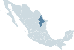 Location of the state of Nuevo León within Mexico