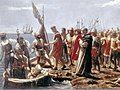 Image 5Arrival of Christopher Columbus, art by Dominican painter Luis Desangles. (from History of the Dominican Republic)