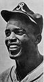 Robinson posing in the uniform cap of the Kansas City Royals, a California Winter League barnstorming team, November 1945 (photo by Maurice Terrell)