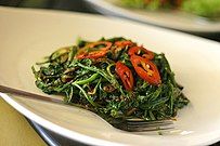 Malaysian-style kangkung belacan