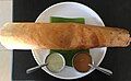 Dosa, a typical south Indian breakfast dish.