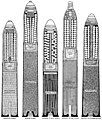 US, Russian, German, French & British WWI Shrapnel rounds compared