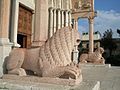 Both lions at the entrance