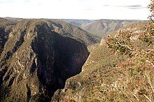 A view from Bungonia Lookdown of the Bungonia National Park