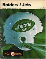 Program cover from the game between the Jets and Raiders