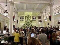 Christmas Tree lighting in the Great Hall of the Homestead