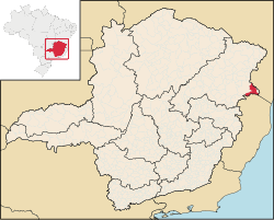 Location of Nanuque, Minas Gerais, Brazil