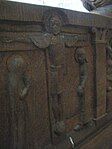 One of the reliefs to the rear of Alan Durst's "The Annunciation"- Jesus on the Cross