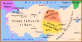 Byzantine Empire (286/395–1453 AD), Sultanate of Rum (1077–1308 AD), Danishmendids (1071/1075–1178 AD), Armenian Kingdom of Cilicia (1080–1375 AD) and the First Crusade (1096-1099 AD) in 1097 AD.