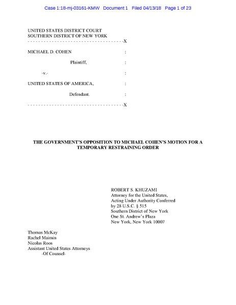 File:Cohen-v-US-Govt-Opposition-to-TRO-Request.pdf