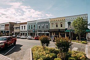 Row of buildings in downtown Rogers