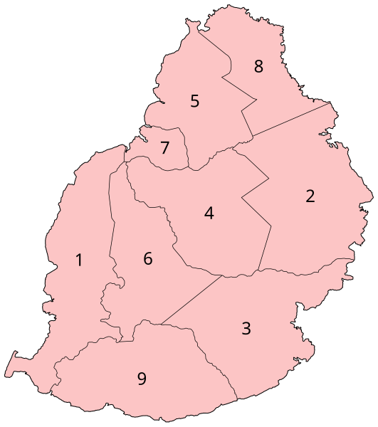 File:Mauritius districts numbered.svg