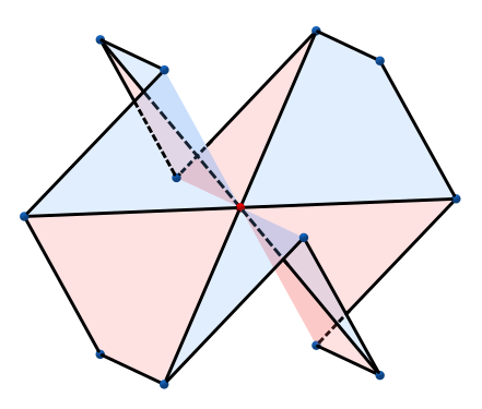 6 skew squares in a hexagonal arrangement form the vertex of {4,6}6.