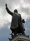 The statue of Richard Seddon outside Parliament House in Wellington.