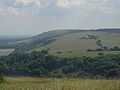 Jack and Jill (the tiny white dots middle-right) in relation to the Sussex landscape.