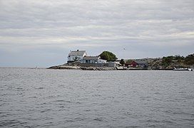 View of the island with the lighthouse