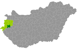 Vasvár District within Hungary and Vas County.