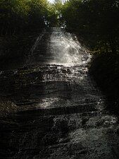 Cascading waterfall within Zoar Valley