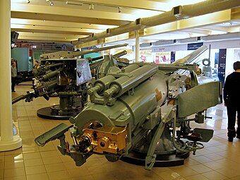 One of HMS Chester's 5.5-inch guns at the Imperial War Museum, London