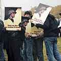 Protesters against the Wehrmachtsausstellung