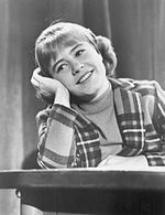 Black-abd-white photo of Patty Duke as Patty Lane on The Patty Duke Show in 1965.