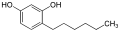 Chemical structure of Hexylresorcinol.