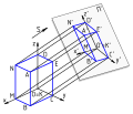 Axonometric projection on projection plane Π