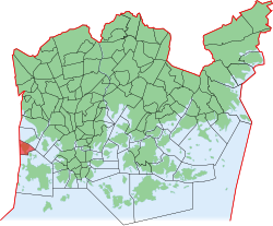 Position of Lehtisaari within Helsinki