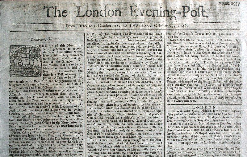 File:London-Evening-Post-Original-Newspaper-Oct-1746- 57.jpg