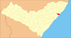 Location of Paripueira in Alagoas