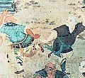 Image 32Depiction of fighting monks demonstrating their skills to visiting dignitaries (early 19th-century mural in the Shaolin Monastery). (from Chinese martial arts)