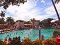 General view of pool and buildings