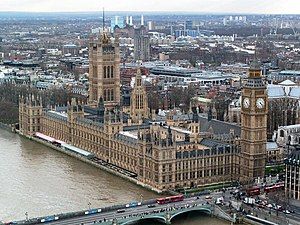 Westminster Palace in London, The Great Westminster Clock; The bell within the clock tower is named 'Big Ben.'