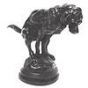 Delabrierre bronze of a dog "doing his business"