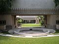 View over the round pool, with the central courtyard and living room beyond (2005)