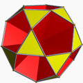 The nonconvex small icosihemidodecahedron looks like a pentakis icosidodecahedron with inverted pentagonal pyramids meeting at the polyhedron center.