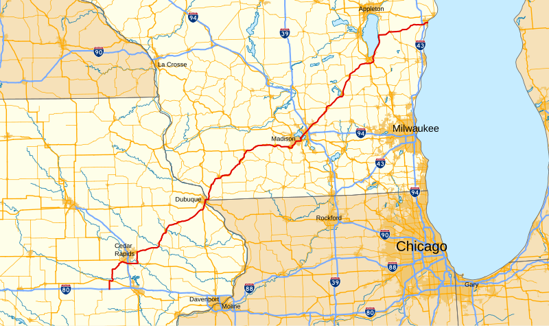 File:US 151 map.svg