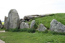 Photograph of a Neolithic long barrow