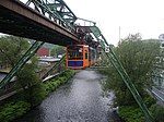 Schwebebahn Wuppertal over the river Wupper.