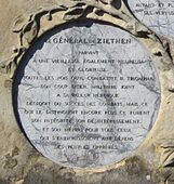 Memorial to Zieten on the Obelisk at Rheinsberg