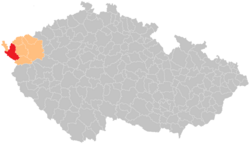 Location in the Karlovy Vary Region within the Czech Republic